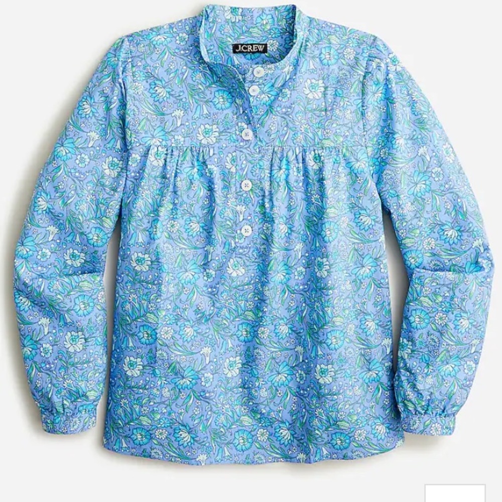 J. Crew Fresco Top in floral cotton poplin, medium.